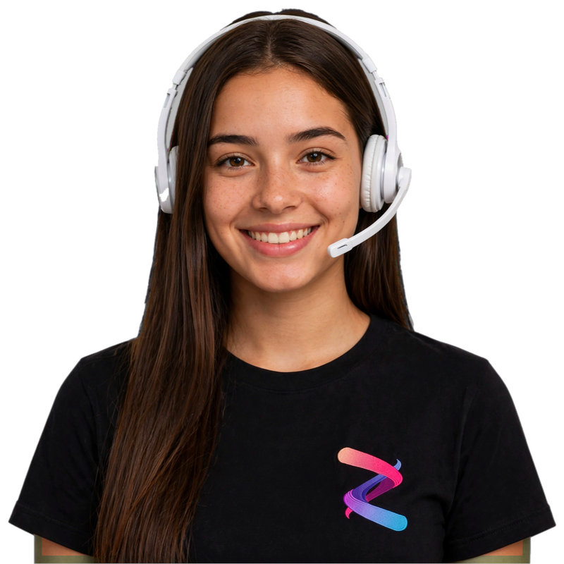 Zoe, atendente digital com headset